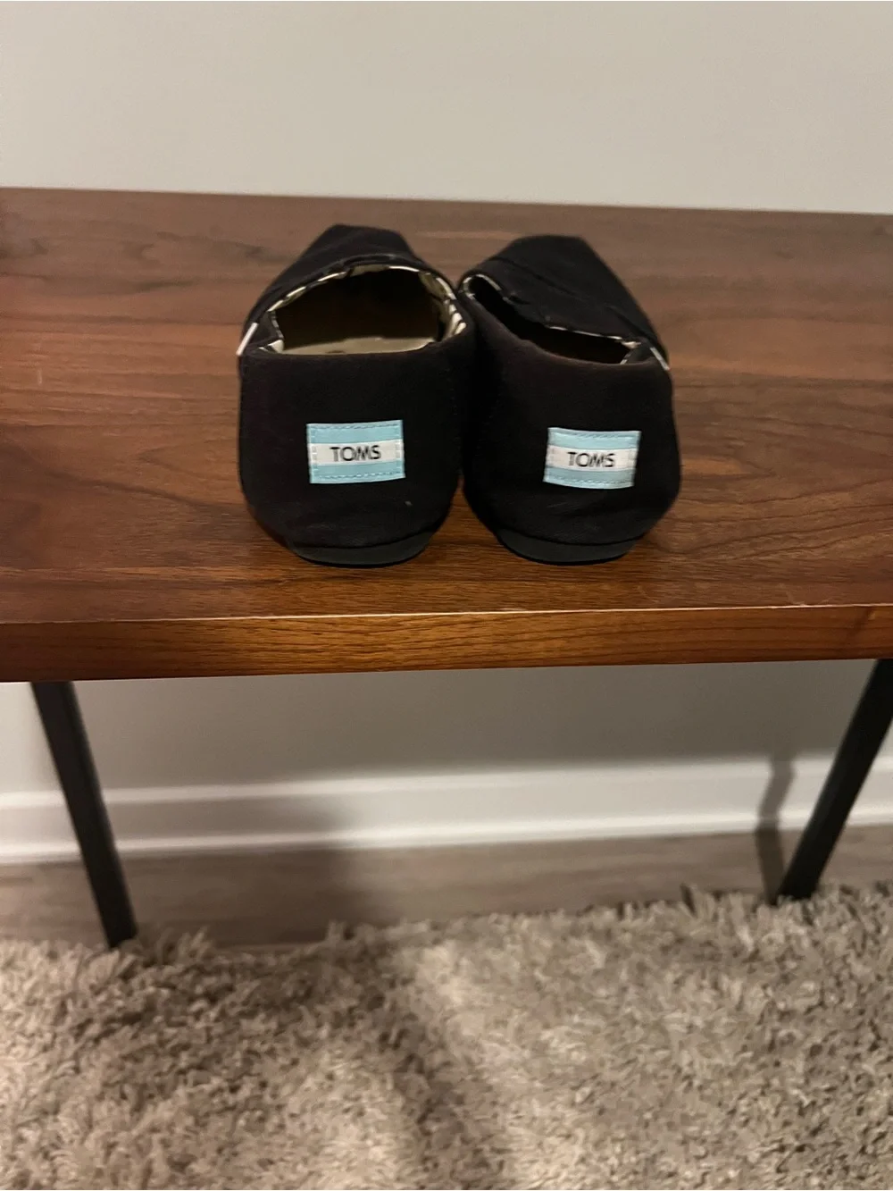 Toms Black Canvas Slip-On Flats